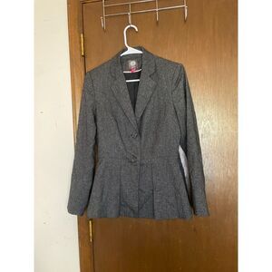 Vince Camuto Tweed Peplum Gray Blazer Women's 6